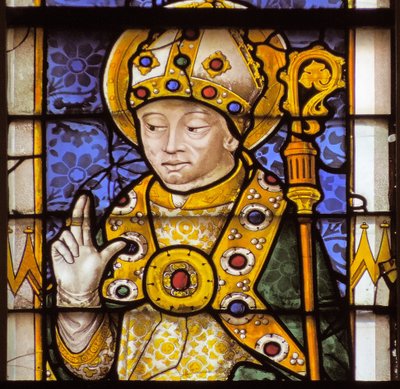 Vindue forestillende Sankt Martin af French School